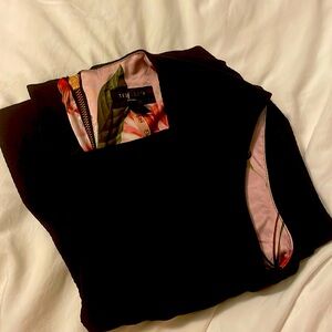 Ted Baker Textured Peplum Sheath Dress in Black Size 1